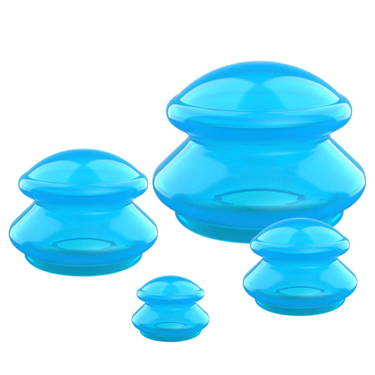 DIKAKO Cupping Therapy Set- Professional Silicone Vacuum Suction Cupping Massage Therapy for Prevent Cellulite and Facial Muscle Pain - Fascia and Body Relaxation (4 pcs)